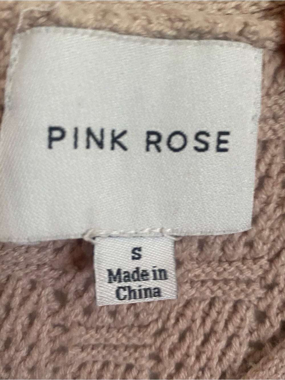 Pink Rose Open cable-knit crochet short sleeve lightweight sweatervest boho S - Picture 4 of 5